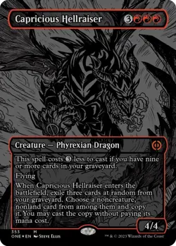 Capricious Hellraiser (Oil Slick Raised Foil) Phyrexia: All Will Be One Foil NM - Image 1