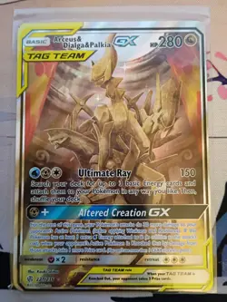 Pokemon TCG Arceus Dialga Palkia GX Card 221/236 Cosmic Eclipse Tag Team - Image 1