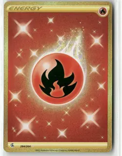 POKEMON FUSION STRIKE FIRE ENERGY SECRET RARE 284/264 TCG HOLO - Image 1