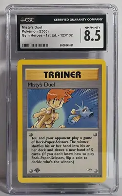 Pokemon Gym Heroes 1st Edition WOTC #123 Misty's Duel 2000 CGC 8.5 Graded Card - Image 1