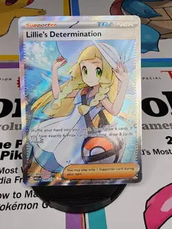 Pokemon TCG Lillie's Determination Trainer Card Holo Rare 169/132 NM - Image 1