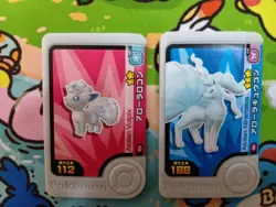 Alolian Vulpix Ninetales Mezastar Frienda Pokemon Card Japanese Pick Tag Tip - Image 1