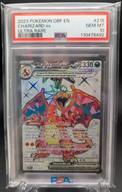 2023 POKEMON OBF EN-OBSIDIAN FLAMES ULTRA RARE #215 CHARIZARD EX PSA 10 - Image 1