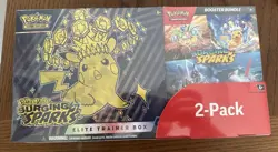 Pokemon Surging Sparks Elite Trainer Box Booster Bundle Costco 2-Pack NEW SEALED - Image 1