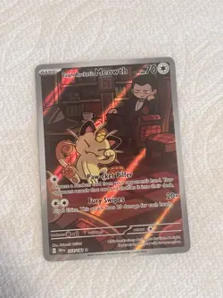 Pokemon Team Rocket's Meowth 203/182 Full Art Foil Rare English 70 HP Basic - Image 1