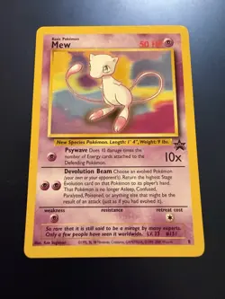 Pokemon TCG Mew 08/53 Promo Regular 50 HP Black Star Ken Sugimori 2000 - Image 1