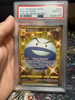Electrode Pokemon Sword & Shield Chilling Reign 222/198 Gold PSA 10 - Image 1
