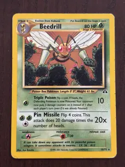 Beedrill 18/75 Neo Discovery Pokemon Card - Image 1