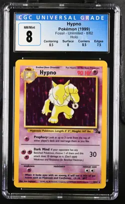 Pokemon CGC 8 Hypno (Fossil 8/62) - Image 1