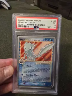 2008 POKEMON WORLD CHAMPIONSHIPS PROMO EMPOTECH #101 MEW-GOLD STAR PSA 5 - Image 1