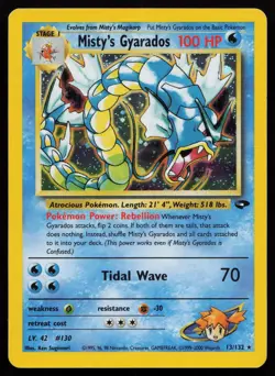 Misty's Gyarados 13/132 Unlimited Holo Gym Challenge Pokemon English HP/DMG - Image 1