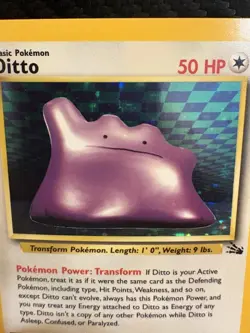 Ditto Holo LP Fossil 3/62 Unlimited Pokemon WOTC Vintage - Image 2