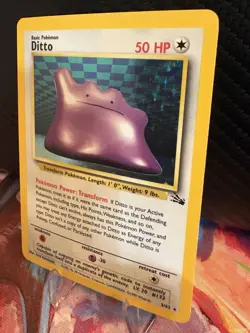 Ditto Holo LP Fossil 3/62 Unlimited Pokemon WOTC Vintage - Image 3