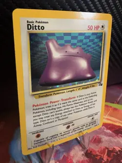 Ditto Holo LP Fossil 3/62 Unlimited Pokemon WOTC Vintage - Image 4