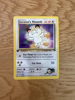 Pokemon TCG - GIOVANNI'S MEOWTH - 1ST EDITION - #74 - GYM CHALLENGE -LP - Image 1
