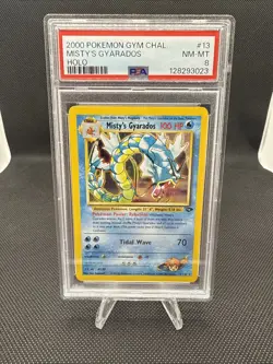 Pokemon TCG Misty's Gyarados Holo Rare 13/132 PSA 8 - Image 1