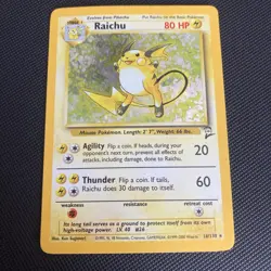 Pokemon TCG Raichu Base Set 2 Holo Unlimited Holo Rare Card 16/130 with Swirl - Image 2