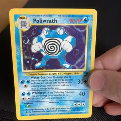 Poliwrath Base Set 2 Holo Unlimited Rare Pokemon TCG Card 15/130 with swirl - Image 1