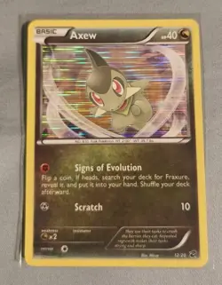 Pokemon TCG Axew 12/20 Dragon Vault Holo LP/MP Card - Image 1