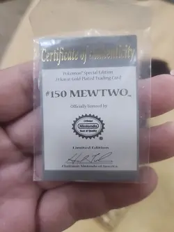 Pokemon Mewtwo Burger King 23K Gold Plated Trading Card and Pokeball 1999 - Image 4