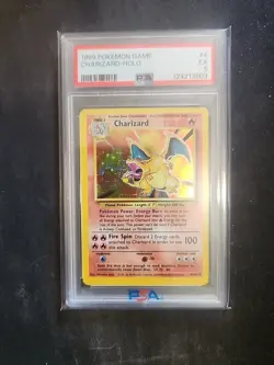 1999 Pokemon TCG Charizard Base Set Holo Rare Card 4/102 PSA 5 - Image 1