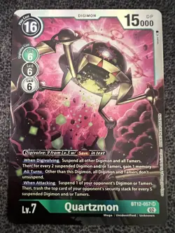 Digimon Card Game Quartzmon BT12-057 SR NM - Image 1