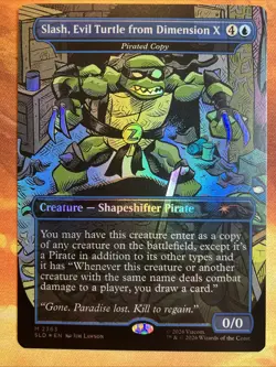 MTG Foil Borderless Slash, Evil Turtle from Dimension X - Pirated Copy SLD: TMNT - Image 1
