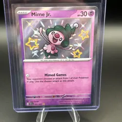Mime Jr. 157/091 - Paldean Fates - Shiny Rare - Baby Shiny Pokemon TCG NM - Image 1