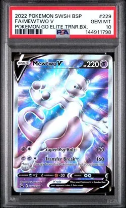 PSA 10 Mewtwo V 229 SWSH229 Pokemon Go ETB Black Star Promo Card 2022 - Image 1