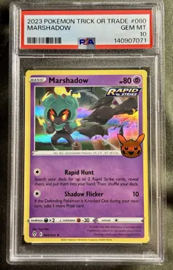 PSA 10 Marshadow #080 Trick or Trade Holo 2023 Pokemon LOW POP - Image 1