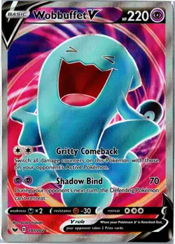 Pokemon Card - Wobbuffet V Ultra Rare 191/202 Sword & Shield Near Mint - Image 1
