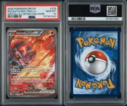 2025 POKEMON DRI EN-DESTINED RIVALS #229 TEAM ROCKET'S MOLTRES EX PSA 10 - Image 3