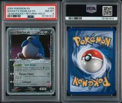 2004 POKEMON EX TEAM ROCKET RETURNS #104 ROCKET'S SNORLAX EX-HOLO PSA 8 - Image 3