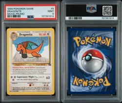 1999 POKEMON GAME MOVIE MOVIE PROMO #5 DRAGONITE PSA 9 - Image 3