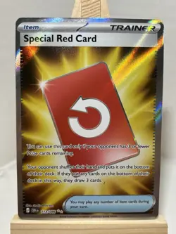 Special Red Card 113/086 Chaos Rising Trainer Full Art Holo Rare Pokemon Card NM - Image 1
