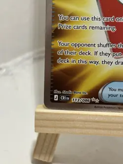 Special Red Card 113/086 Chaos Rising Trainer Full Art Holo Rare Pokemon Card NM - Image 5