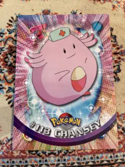 Chansey #113 Topps Blue Label TV Animation Edition Non Holo Pokemon TCG 1999 LP - Image 1