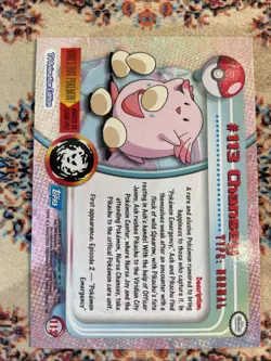 Chansey #113 Topps Blue Label TV Animation Edition Non Holo Pokemon TCG 1999 LP - Image 2