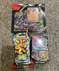 New Pokemon TCG Chaos Rising Booster Bundle Pack,3 Pack Blister, Factory Sealed - Image 1