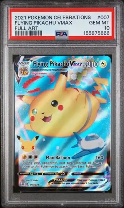 Pokemon Flying Pikachu Vmax Celebrations 007/025 Psa 10 - Image 1