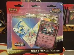 Pokemon TCG: Prismatic Evolutions 3-Pack Blister Tech Sticker Collection Sylveon - Image 1