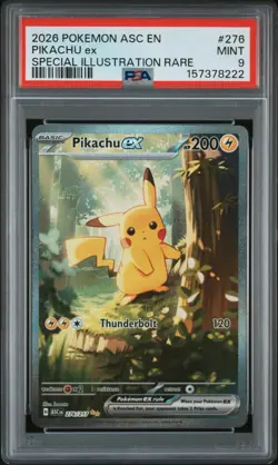 2026 POKEMON ASC EN-ASCENDED HEROES SPECIAL ILLUSTRATION RARE PIKACHU EX PSA 9 - Image 1