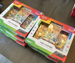 Pokemon First Partner Illustration Collection Series 1 Exclusive Box Grookey Sc… - Image 1