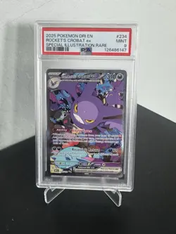 Pokemon 2025 Rocket's Crobat ex 234/182 Sv10 Destined Rivals SIR Holo PSA 9 - Image 1