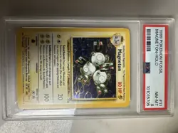 Magneton 1999 Pokemon TCG Fossil Holo Unlimited Rare Card PSA 8 - Image 1