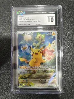 CGC 10 GEM MINT Pikachu 027 Black Star Promo Holo Pokemon Paldea Evolved ETB - Image 1