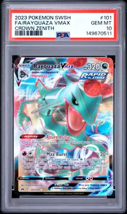 PSA 10 RAYQUAZA VMAX 101/159 FULL ART CROWN ZENITH POKEMON 😍 - Image 1
