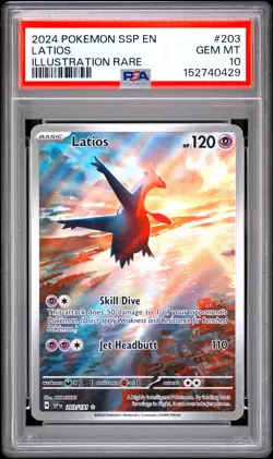2024 POKEMON SSP EN-SURGING SPARKS ILLUSTRATION RARE #203 LATIOS PSA 10 - Image 1