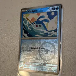 Pokemon TCG Reverse Holo Mantyke 039/182 Common Card Paradox Rift 2023 - Image 2