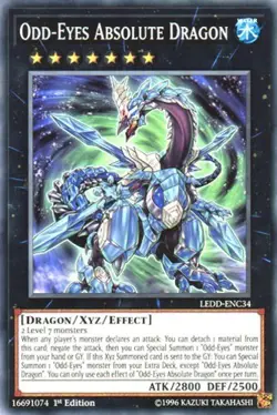 Yugioh! LP Odd-Eyes Absolute Dragon - LEDD-ENC34 - Common - 1st Edition Lightly - Image 1